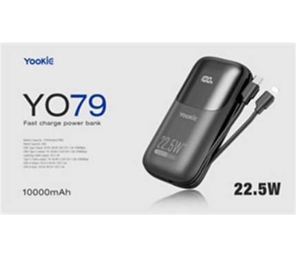 Power Banks Yookie fast Power Bank 22.5W with led display YO79 10000 MAH Black