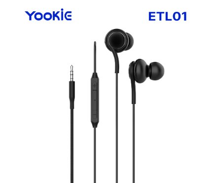 Wire Headset  Yookie Headphone ETL01 Black