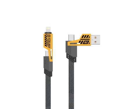Chargers + Cables Yookie 4IN1 CB95 Fast Data 65W Cable Black