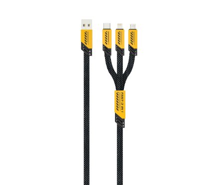 Chargers + Cables Yookie 3IN1 CB98 Fast Data 30W Cable USB to Type_C_IPH_Micro Black