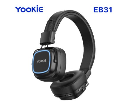 Wireless Earphones  Yookie Blutooth EB31 Bass Wireless Headphone Black